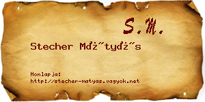 Stecher Mátyás névjegykártya